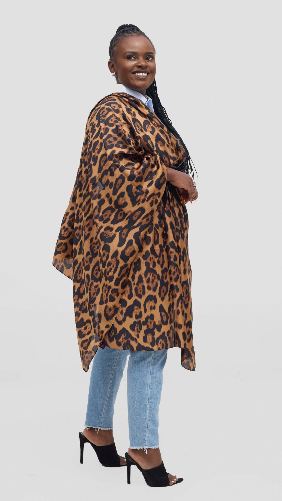 Afrodame Luxurious Silk Scarf - Animal Print - Shopzetu