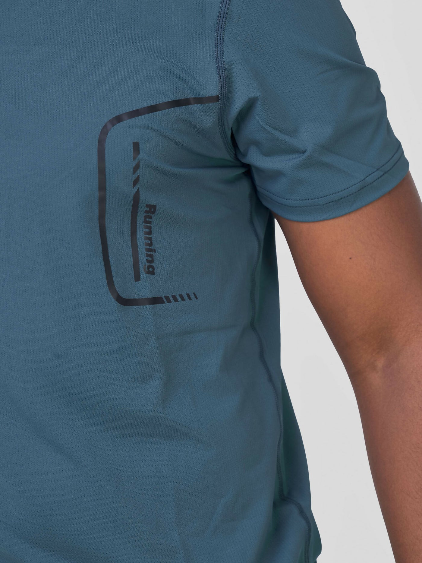 Round Neck T-Shirt Activewear - Teal Blue - Shopzetu