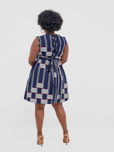 Lokali Dala Shift Dress - Navy Blue - Shopzetu
