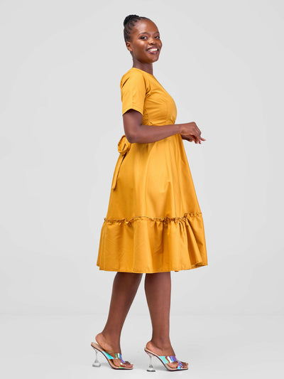 Tribelly Fashions Sofia Dress - Mustard