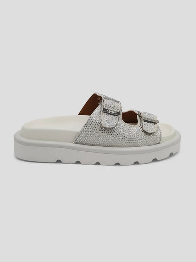Julz Zane Diamanté Sandal - White - Shopzetu