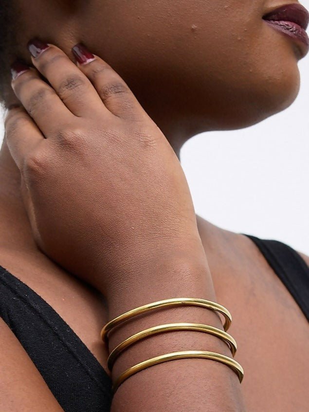 Purely Brass Ahadi 3 in 1 Brass Bracelet - Gold - Shopzetu