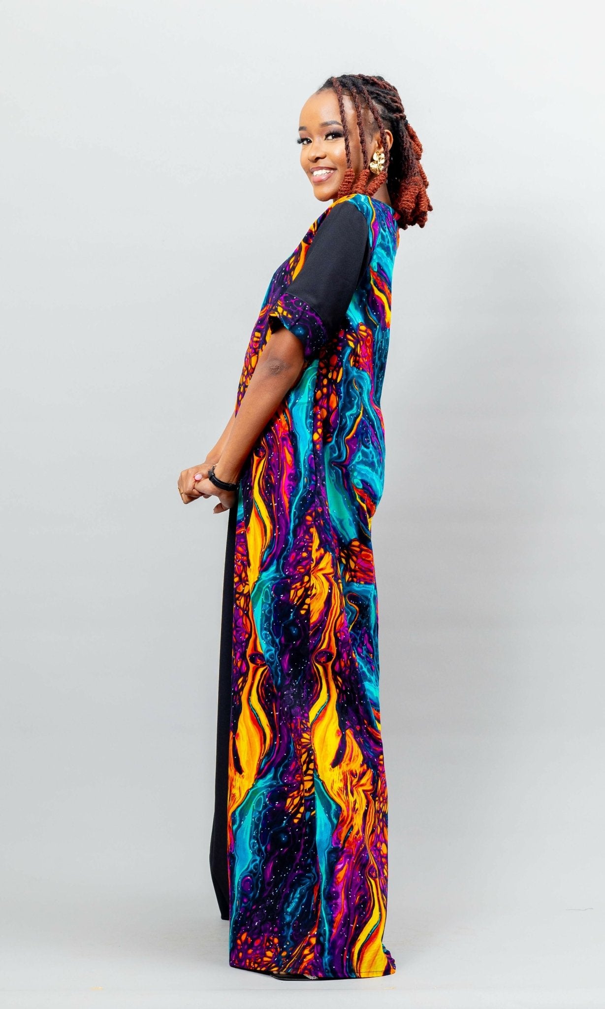 Afriwia Kenya Dress - Galaxy Print - Shopzetu