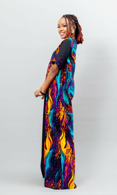 Afriwia Kenya Dress - Galaxy Print - Shopzetu