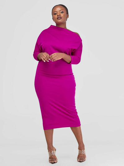 Elsie Glamour Juliette Dress - Fuchsia - Shopzetu