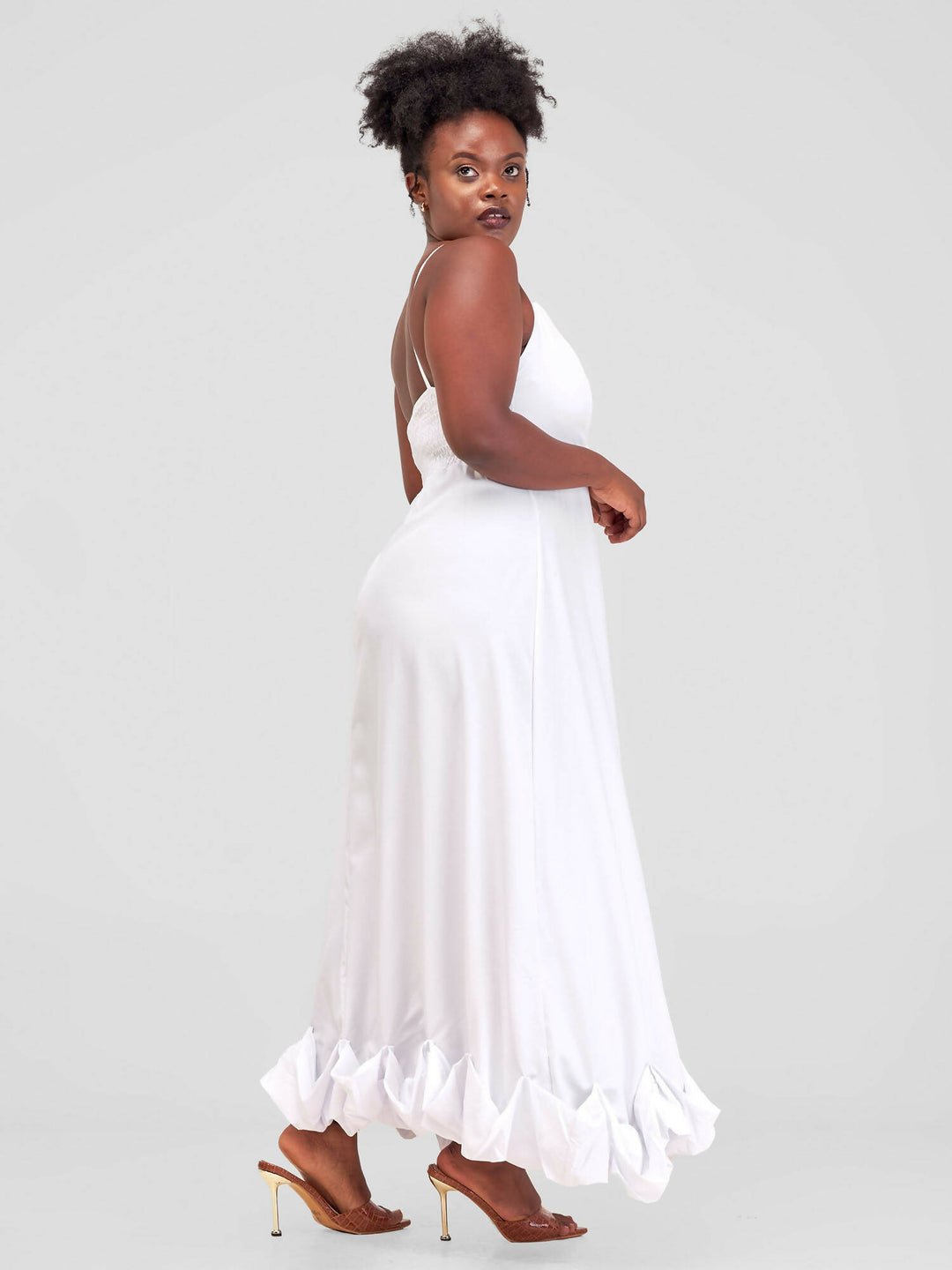 Nika Bonica Pekin Flounce Dress - White