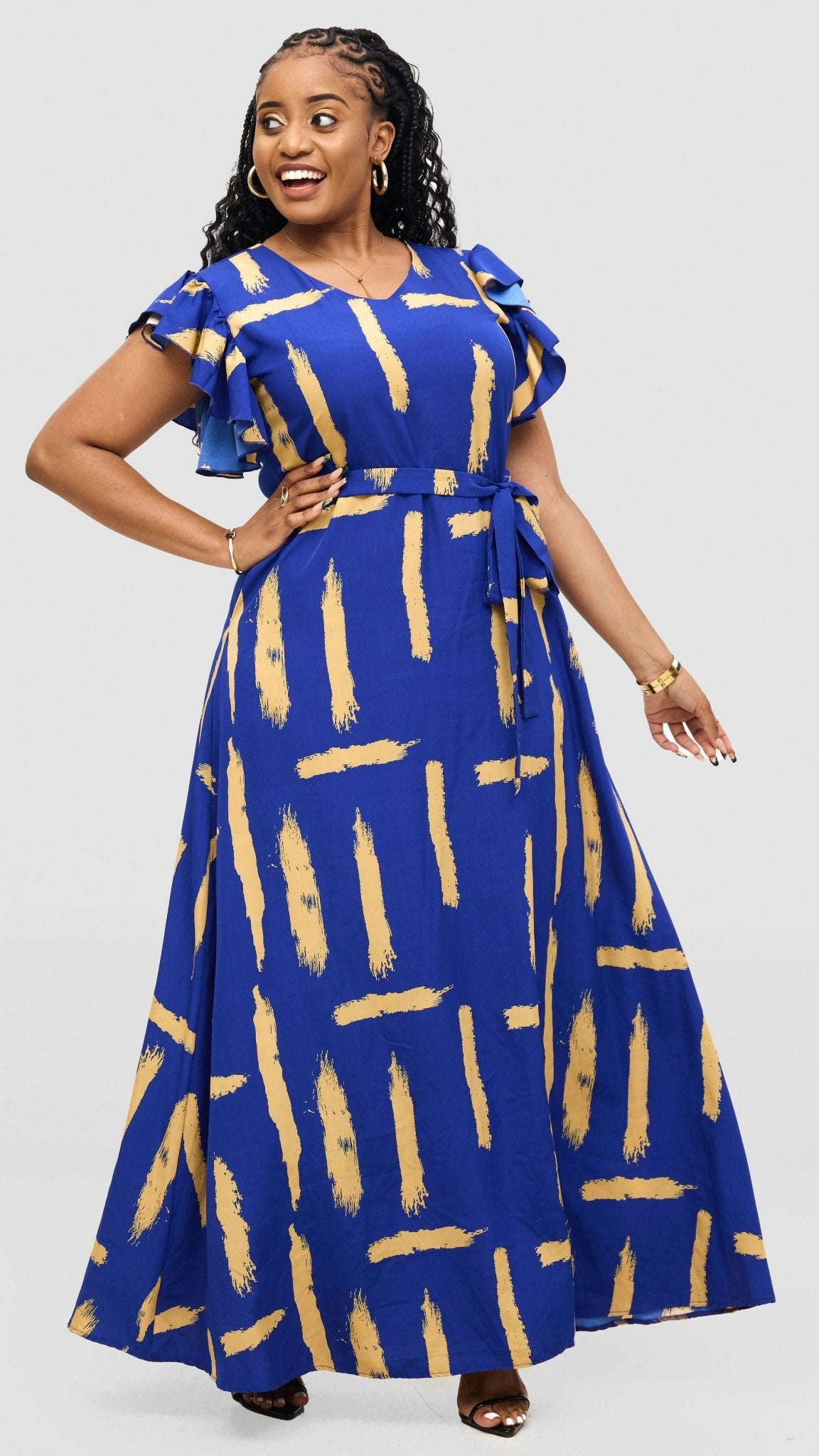 Magali Designs Siena Dress - Royal Blue Print - Shopzetu