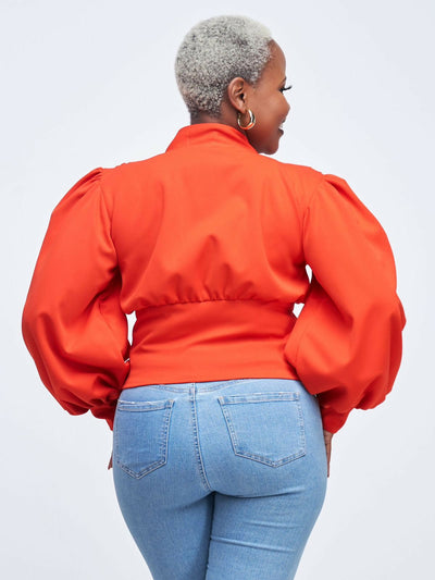 Merli Africa Lantern Top - Orange - Shopzetu