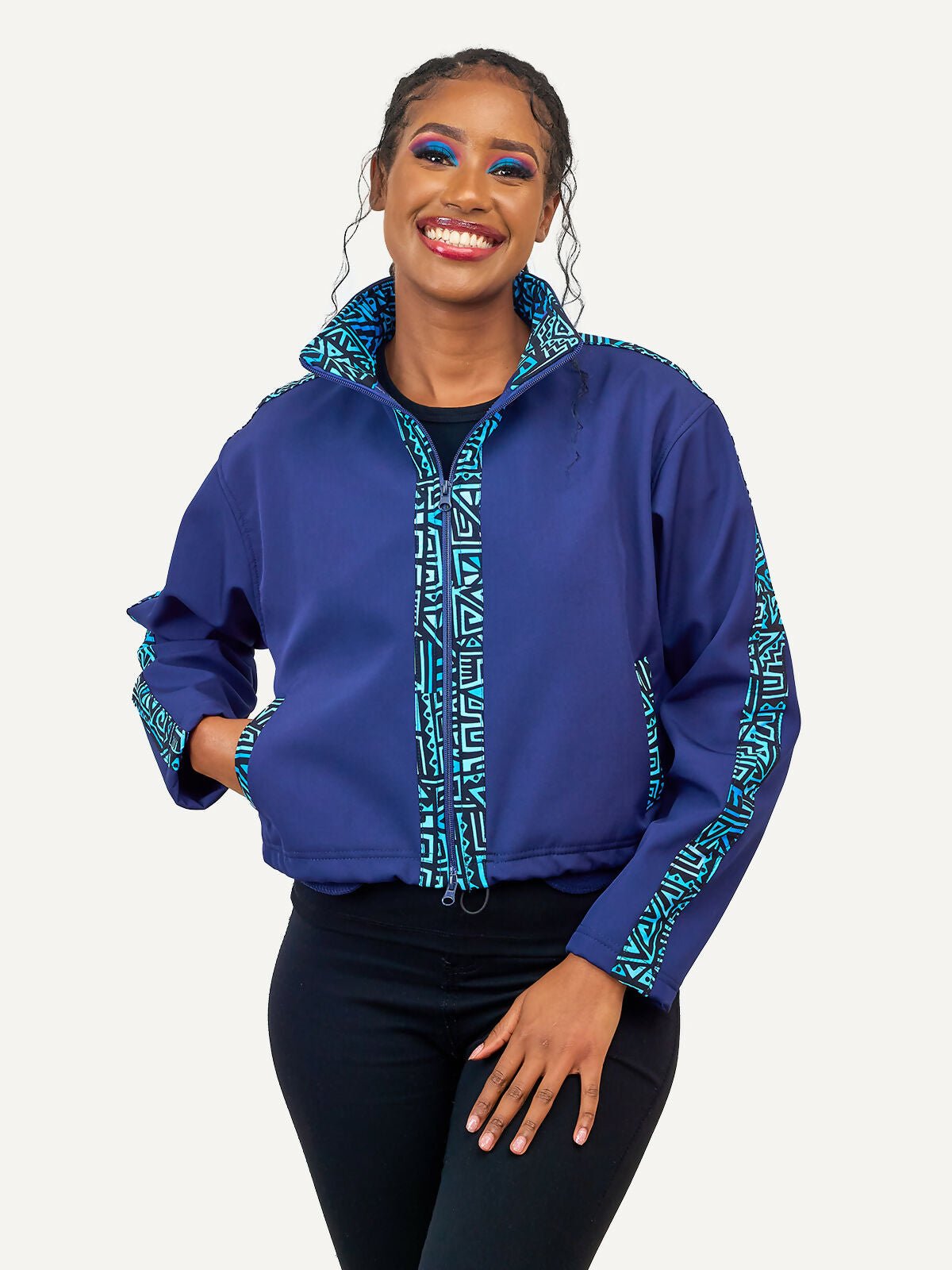 Kitu Kali Women Softshell Jacket - Navy Blue - Shopzetu