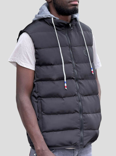 Stylish Brothers Heavy Puff Half Jacket - Black - Shopzetu