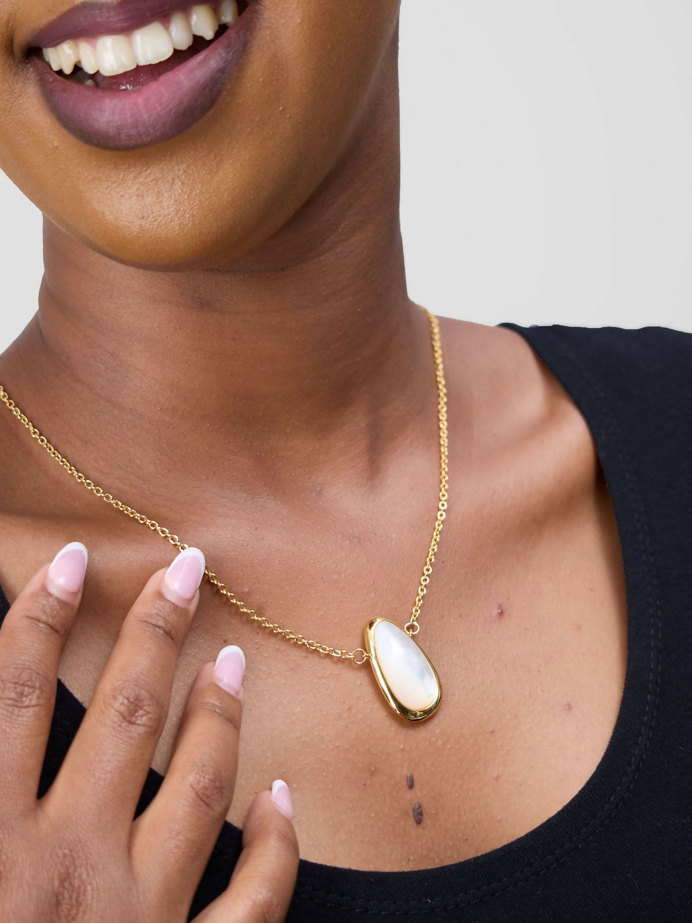 Accessorize With Style Statement Necklace - Gold / White - Shopzetu