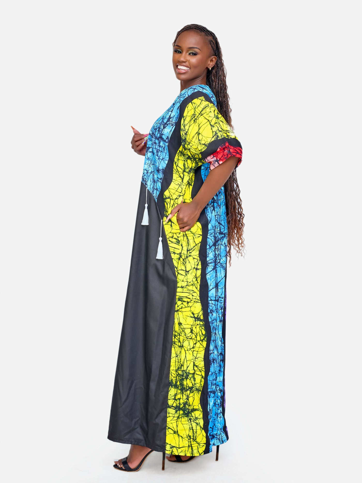 Tuli Alana Tassel Kaftan Dress - Multicoloured - Shopzetu