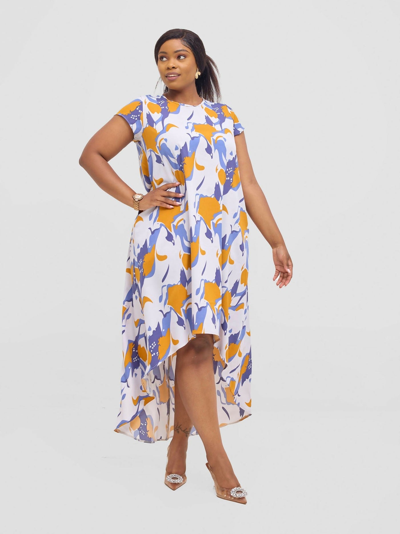 Salok Wear Bumbe High - Low Dress - Floral - Shopzetu