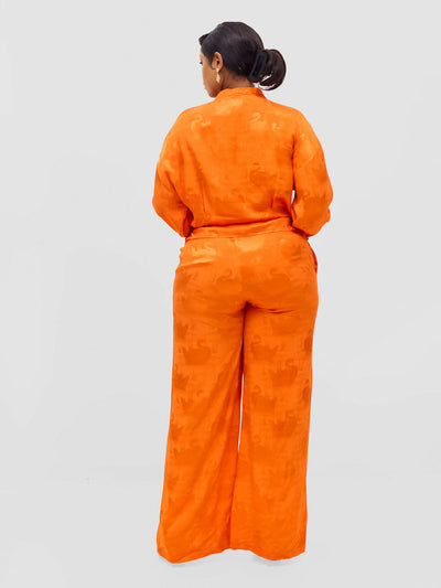 Elegance Fashion Pant Set - Orange - Shopzetu