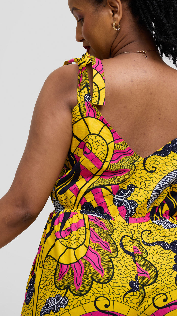 Naburi Palazzo Jumpsuit - Yellow Print