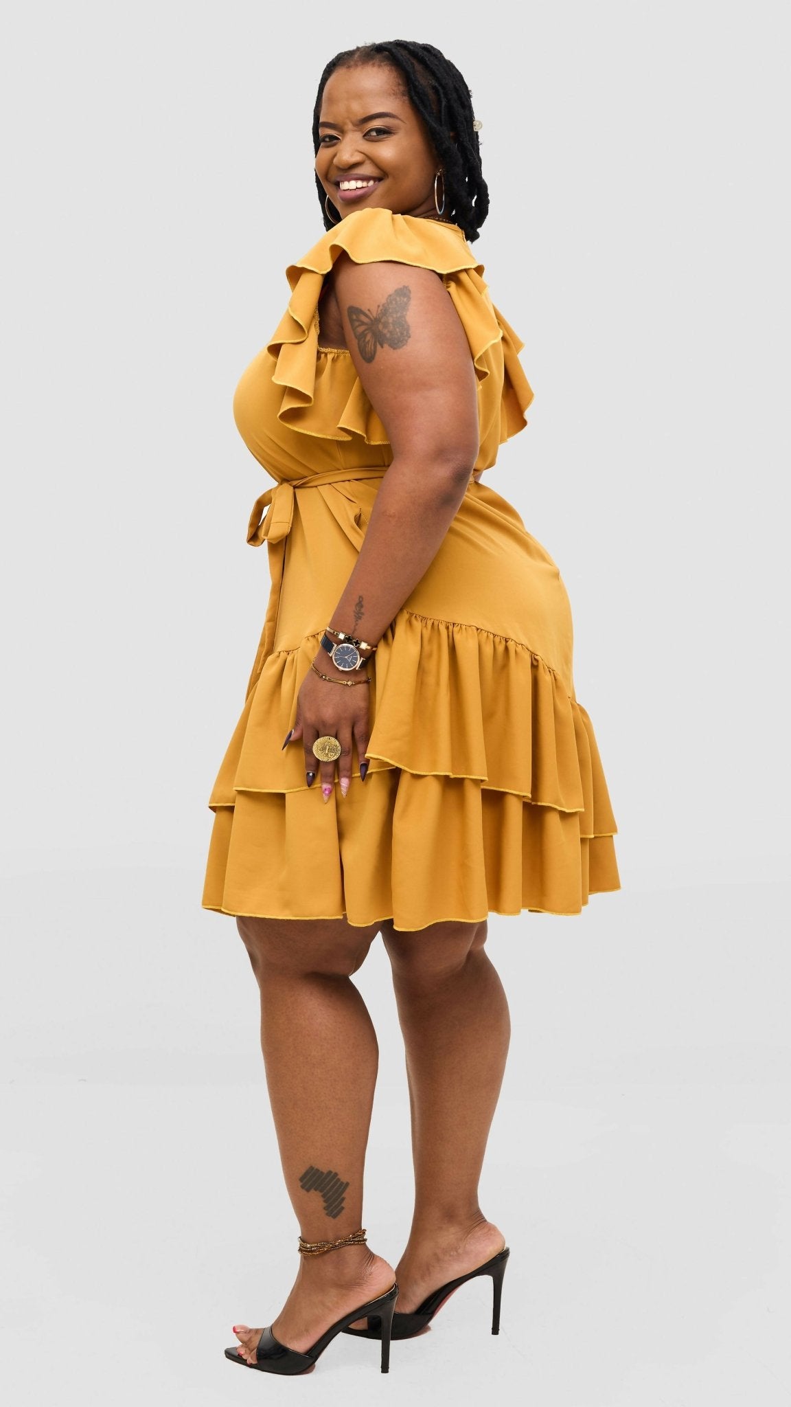 Magali Designs Lulu Dress - Mustard - Shopzetu