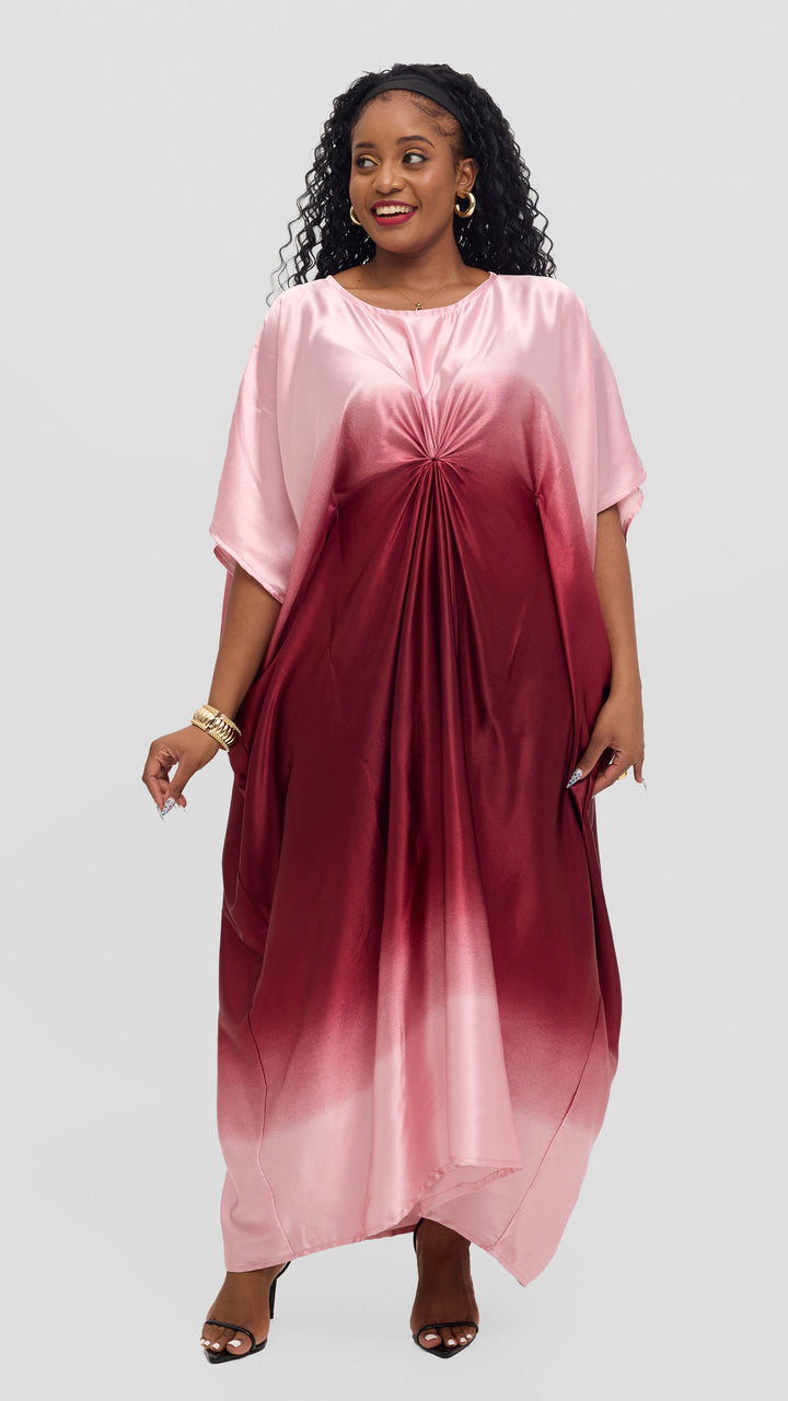 Jolly Fancy Wear Rich Auntie Kaftan Dress - Maroon