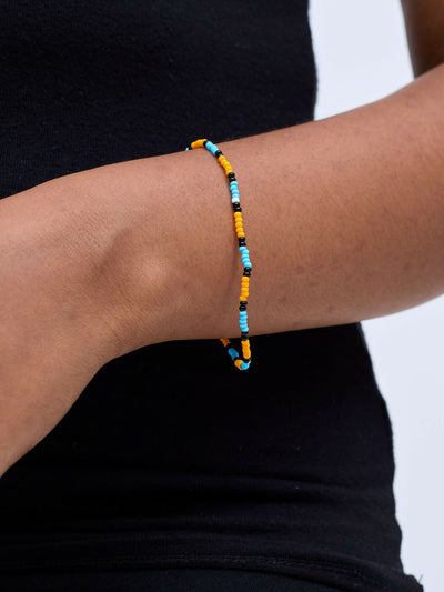 Dianaah J Beaded Bracelet - Yellow / Blue - Shopzetu