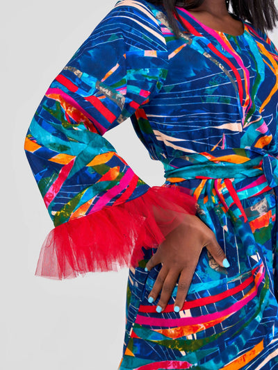 Marumara Creations Tausi Shift Dress - Turquoise - Shopzetu