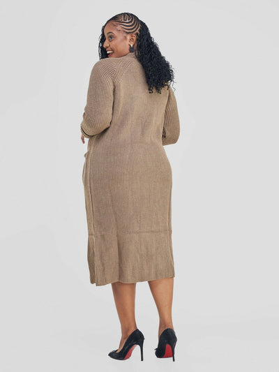 Anel’s Knitwear Midi Kimono - Oak - Shopzetu