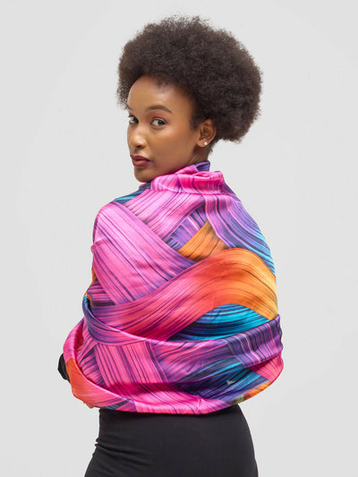 Ukiyo Lifestyle Silk Scarf - Pink Print - Shopzetu