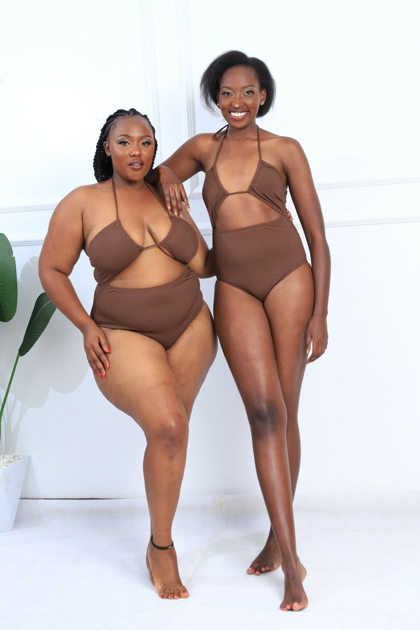 Shells Attic Swimwear Suit Monokini - Brown - Shopzetu