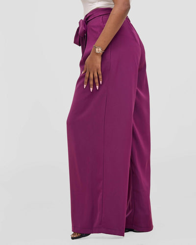 Poised Palazzo Pant - Purple - Shopzetu