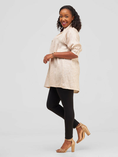 Tuli Anisa Short Sleeve Blouse - Brown