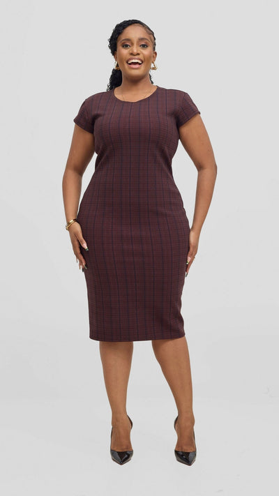 Lizola Alejandra Bodycon Dress - Brown - Shopzetu