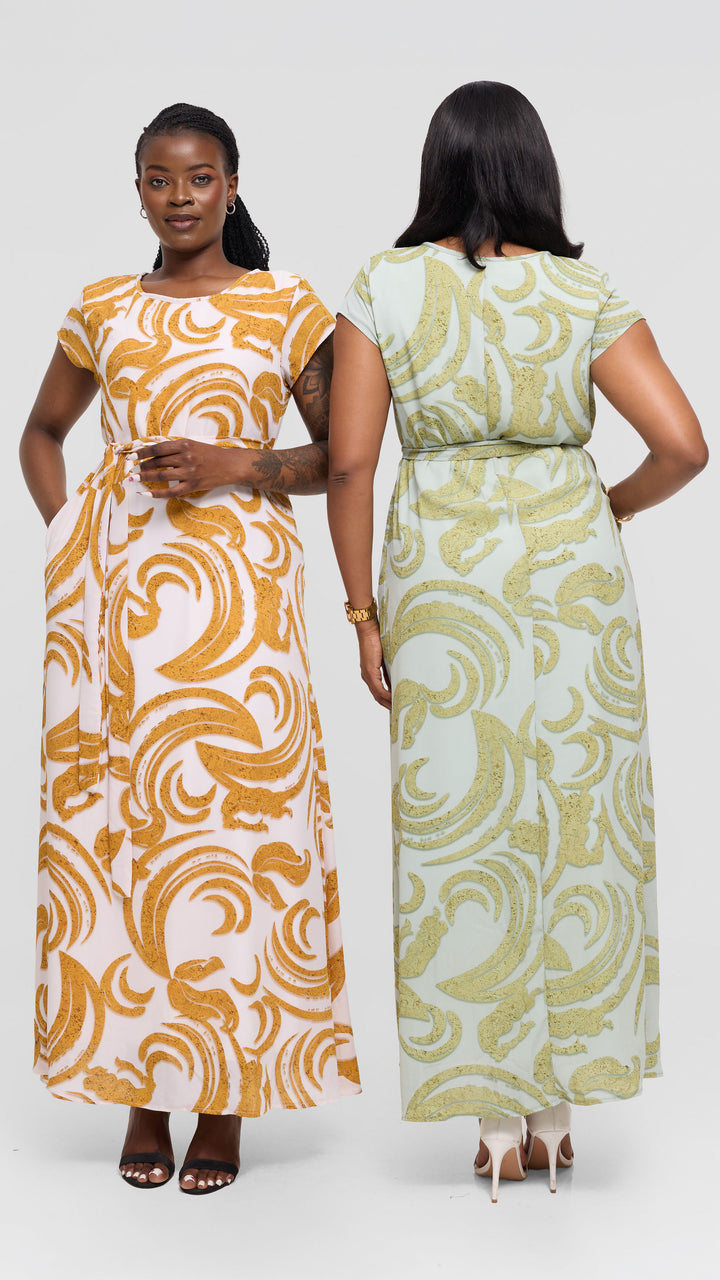 Salok Havilah Tapi Maxi Dress - Mint Print