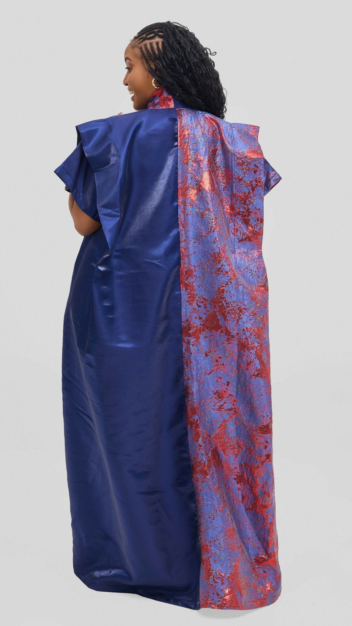 Hats And More Bold Elegance Kaftan Dress - Navyblue / Red Print - Shopzetu