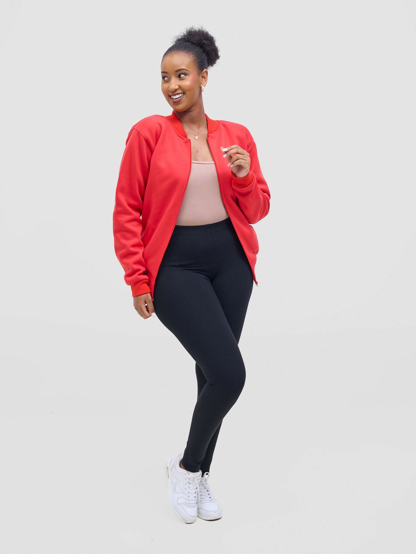 Dynique Clothing Bomber Jacket - Red - Shopzetu