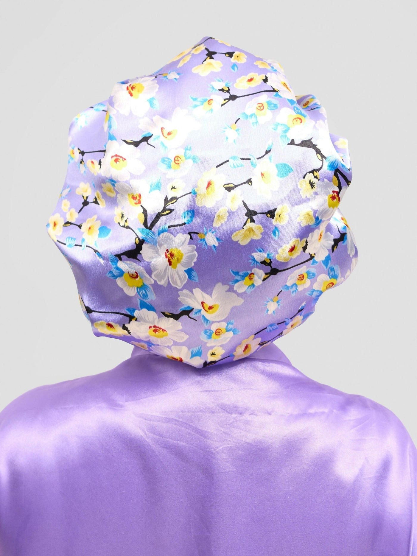 Satin Revolution Silk Meets Satin Tie Bonnet - Lilac - Shopzetu