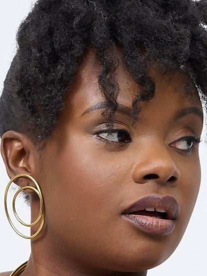 Purely Brass Ahadi Brass Earring - Gold - Shopzetu