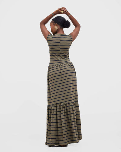 Gravio Elowen Dress - Olive Green - Shopzetu