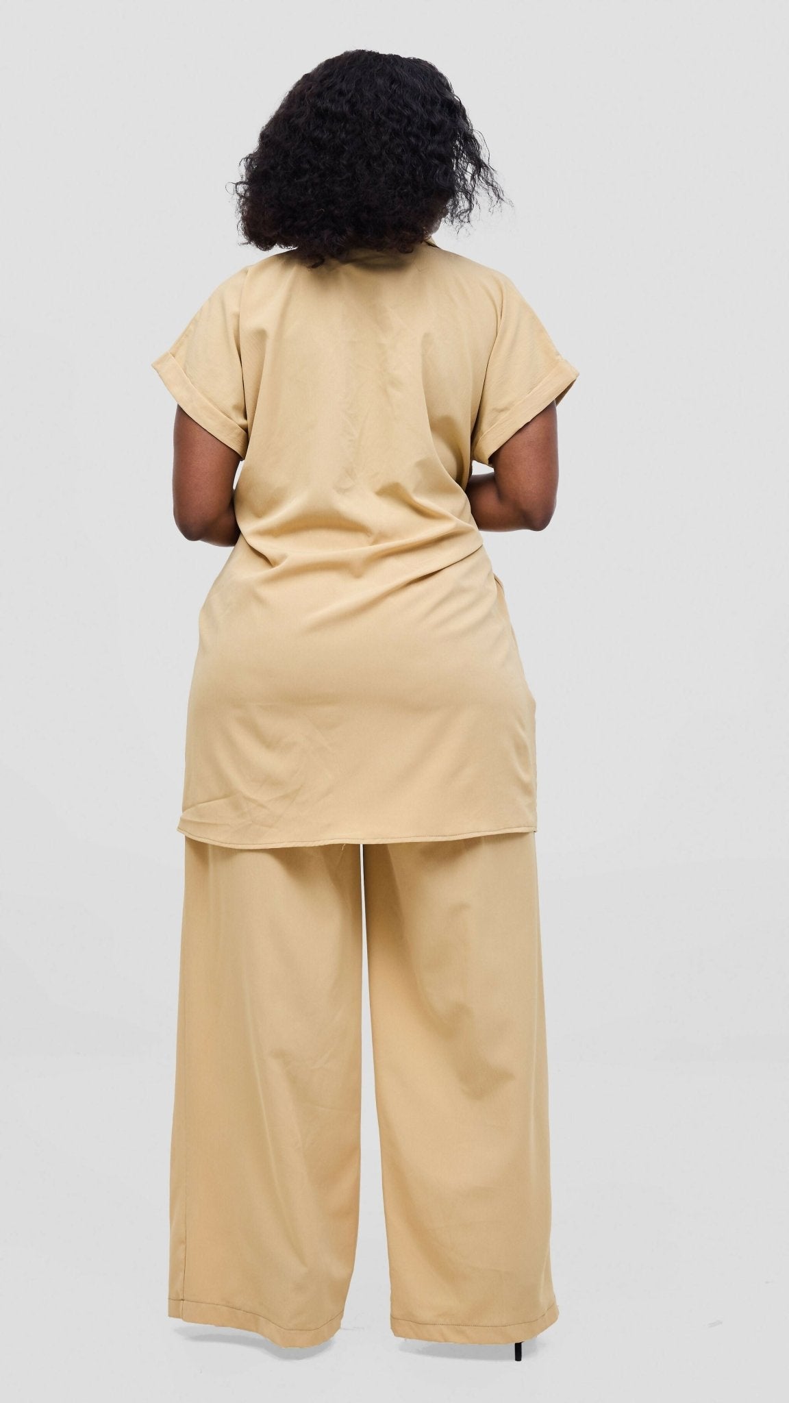 Elan CocoAfrike Panelope Two Piece Set - Beige - Shopzetu
