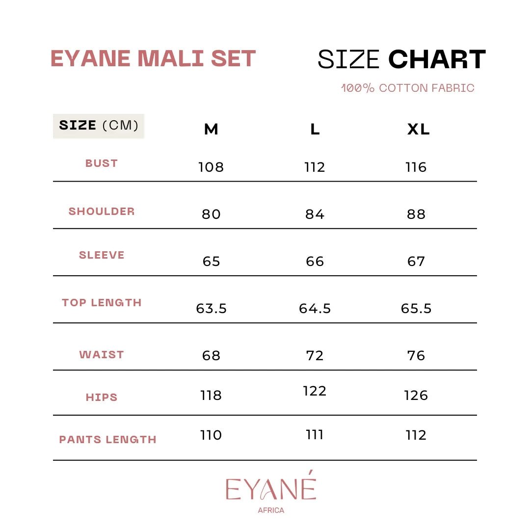 Eyane Africa Mali Two Piece set - Burnt Orange - Shopzetu