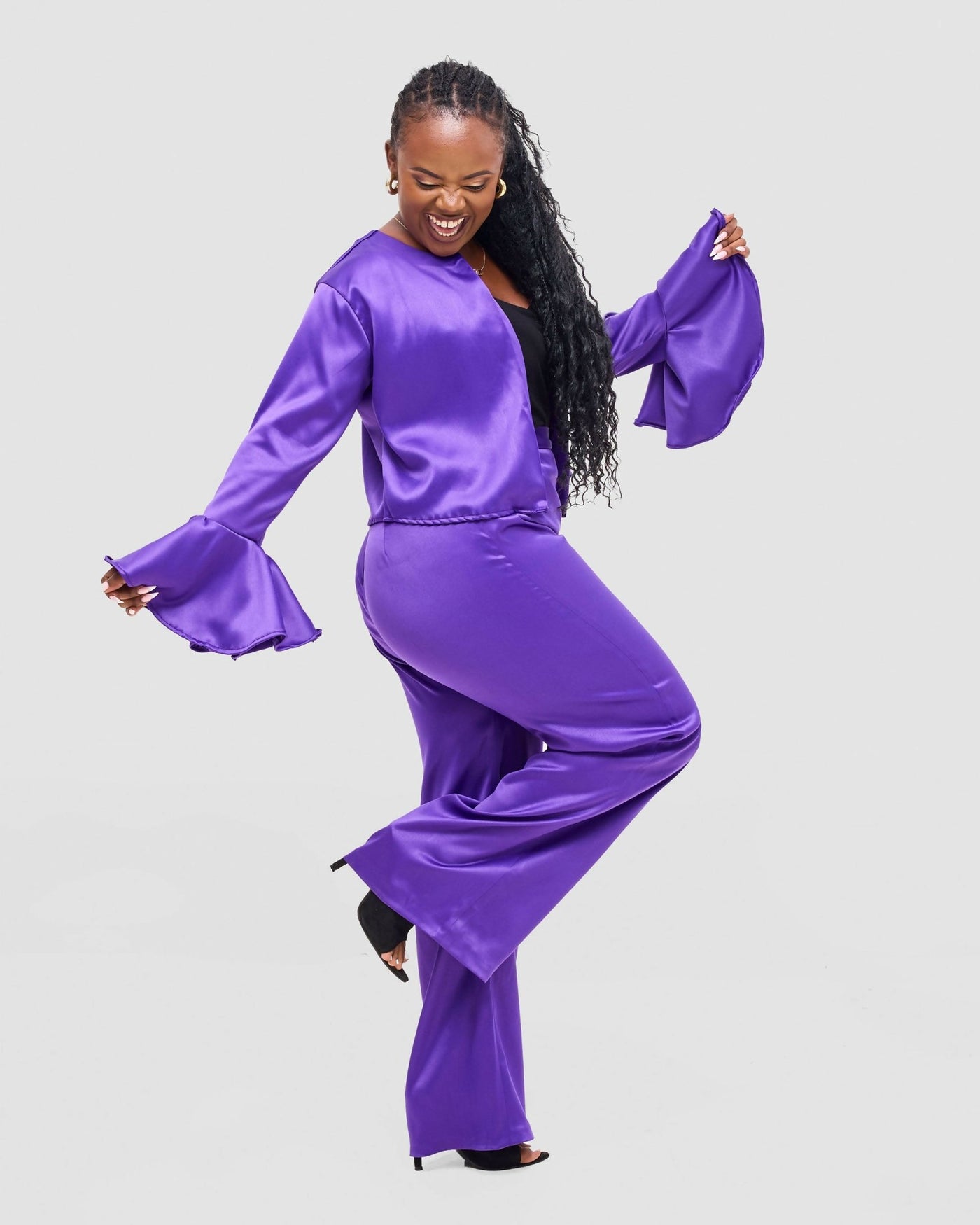 Silk House Collection Eraya Set - Purple - Shopzetu