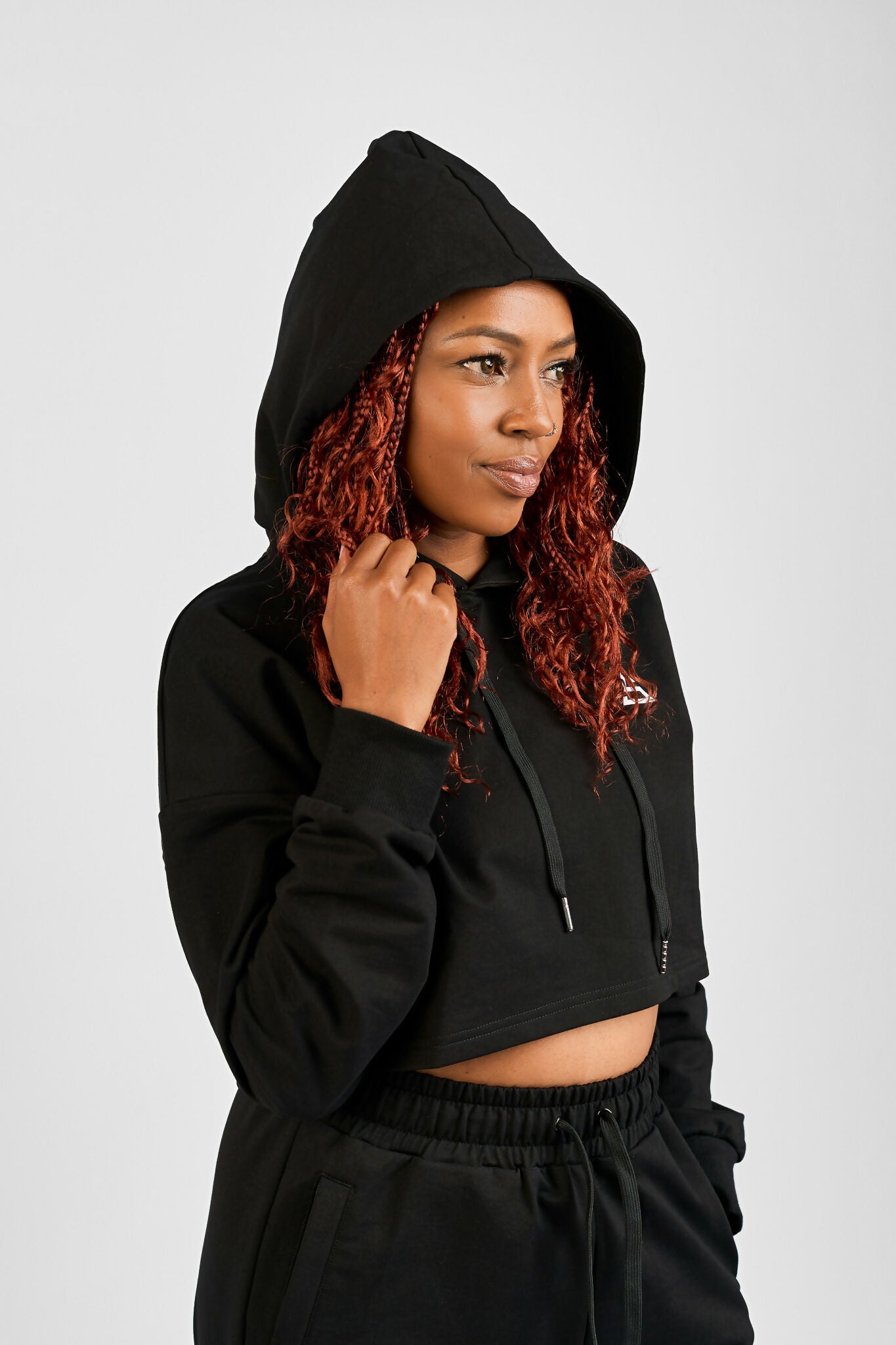 Rotator Active Wear Women's Cropped Lifestyle Hoodie Top - Black - Shopzetu