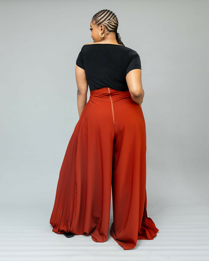 African Yuva Serro Palazzo Pant - Rust