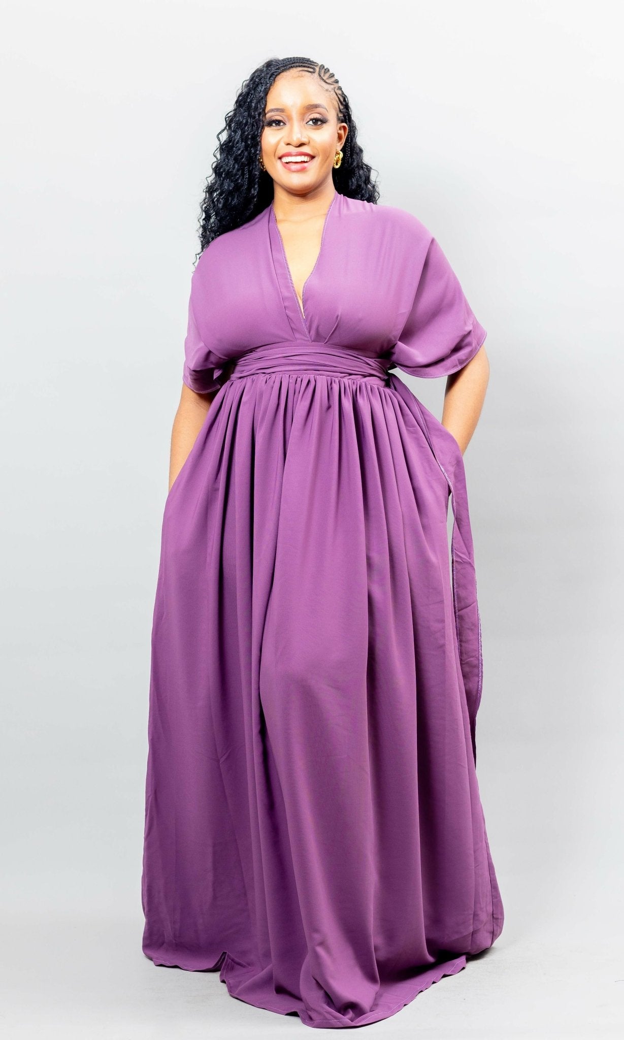 African Yuva Meadow Infinity Dress - Purple - Shopzetu