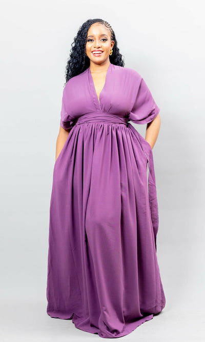 African Yuva Meadow Infinity Dress - Purple - Shopzetu