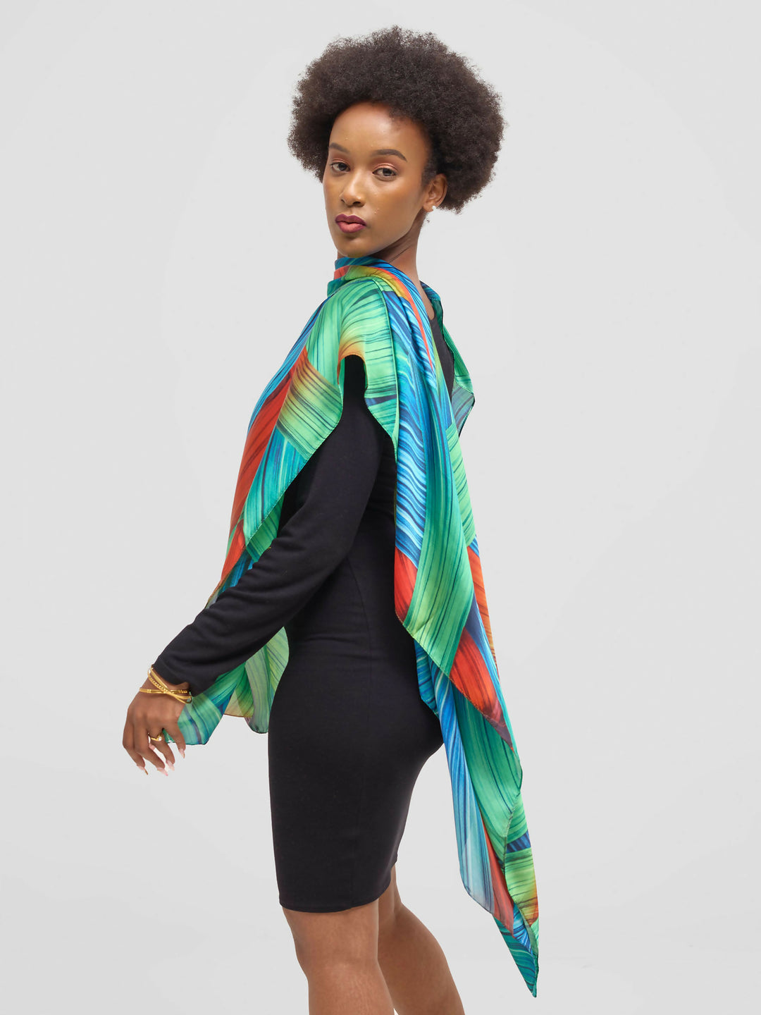 Ukiyo Lifestyle Silk Scarf - Green Print - Shopzetu