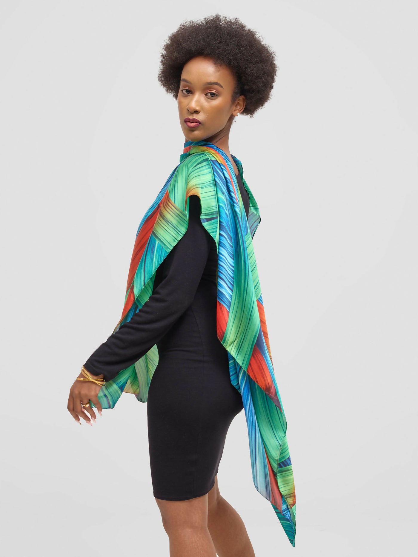 Ukiyo Lifestyle Silk Scarf - Green Print - Shopzetu