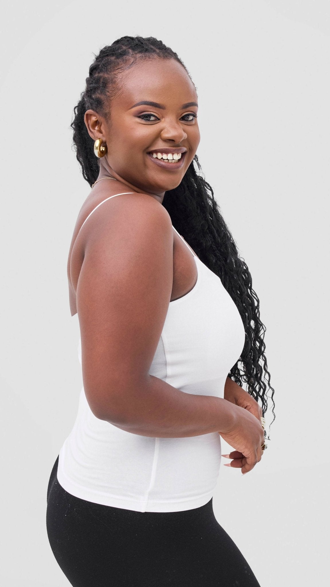 The Fashion Frenzy Spaghetti Tank Top - White - Shopzetu