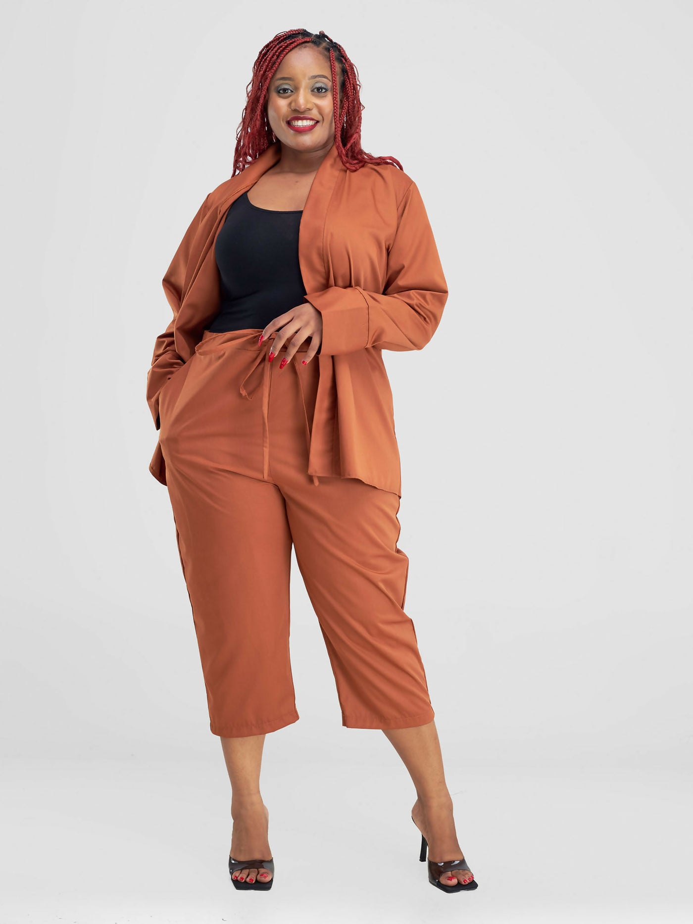 Lizola Josie 2 piece Set - Brown - Shopzetu