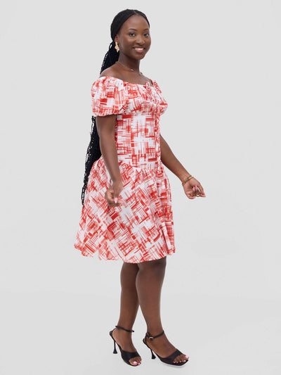 Stylish Sisters Jane Skater Dress - Red / White - Shopzetu