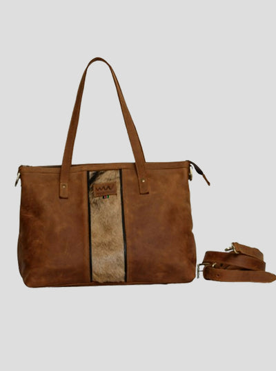 Wazawazi Amina Midi Handbag - Brown - Shopzetu