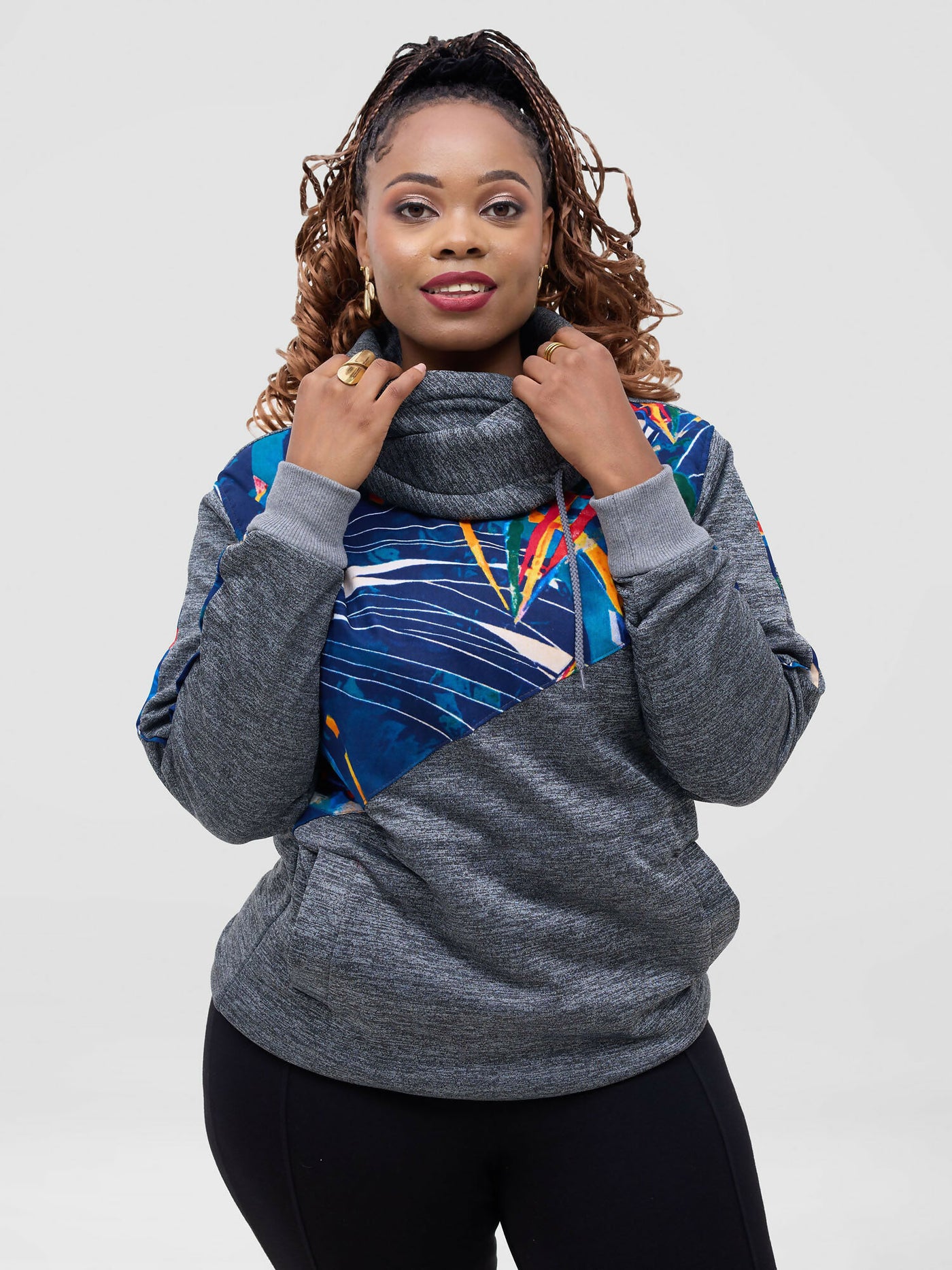 Rafiki Threads Dlala Jumper Hoodie - Grey - Shopzetu