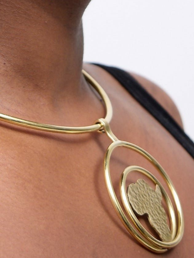 Purely Brass Kamili Choker - Brass - Shopzetu